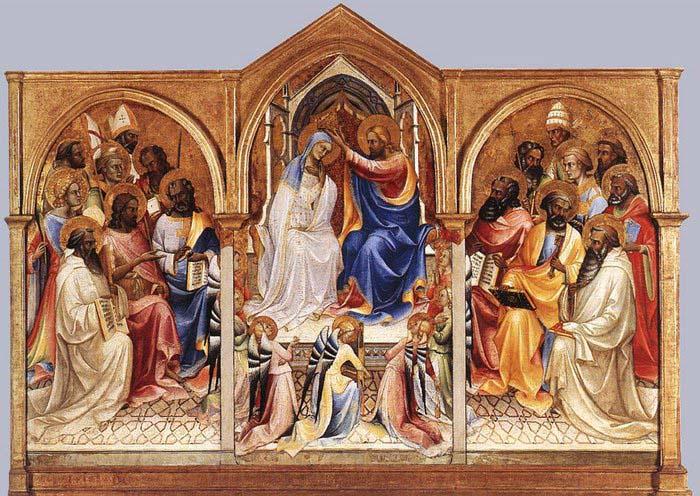 Lorenzo Monaco Coronation of the Virgin and Adoring Saints Spain oil painting art